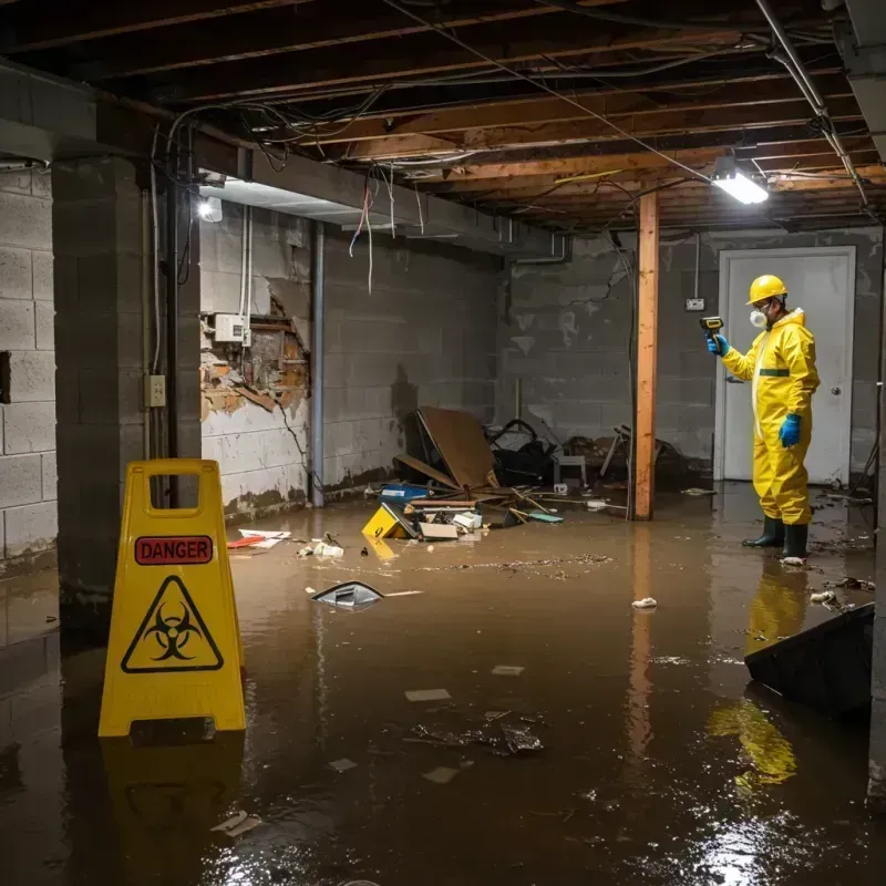 Flooded Basement Electrical Hazard in Fayette County, IN Property